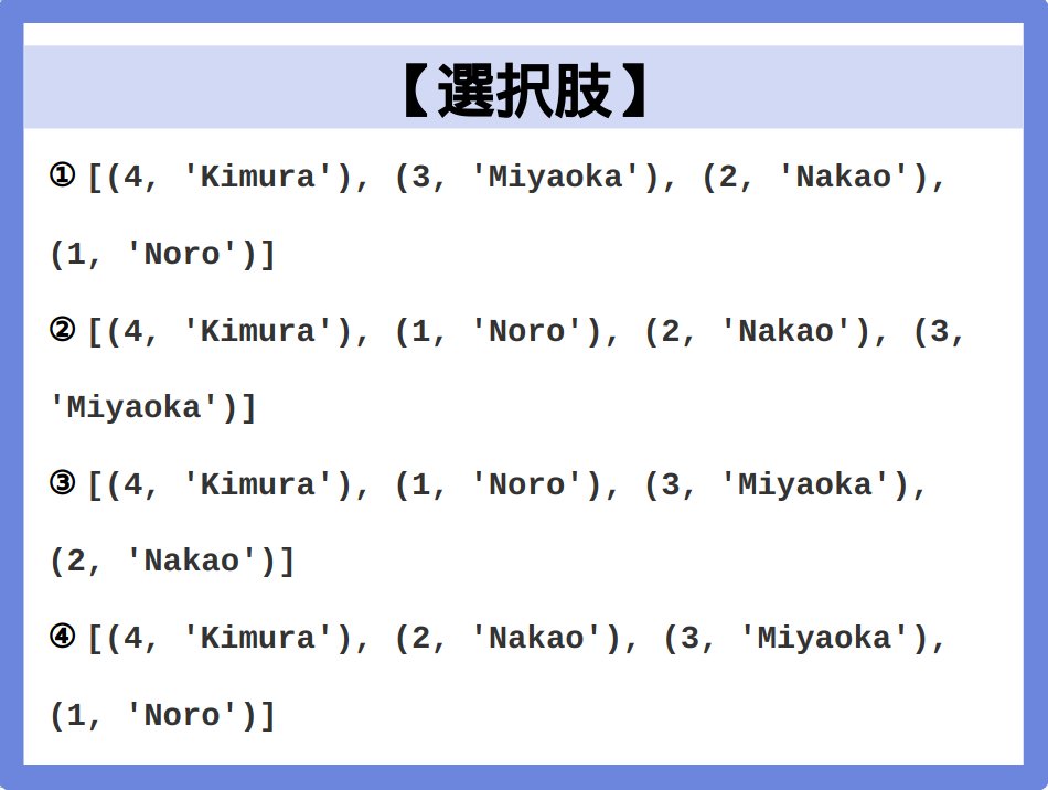 IT_exam_python's tweet image. 【Python3 エンジニア基礎認定試験 模擬問題】

#Python #dive_into_code
#駆け出しエンジニアと繋がりたい