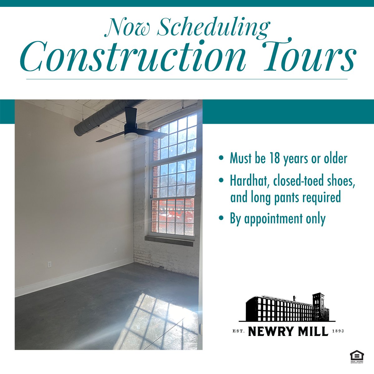 NewryMill's tweet image. Now scheduling Construction Tours!
18+ only/ Hardhat, closed-toed shoes, and long pants reqd/ Apptmnt only
#NewryMill #SenecaSC #SenecaLiving #Clemson #clemsonsouthcarolina #southcarolina #southernliving #gvldaily #yeahthatgreenville #upperstate #blueridge #brc #historyrepeating