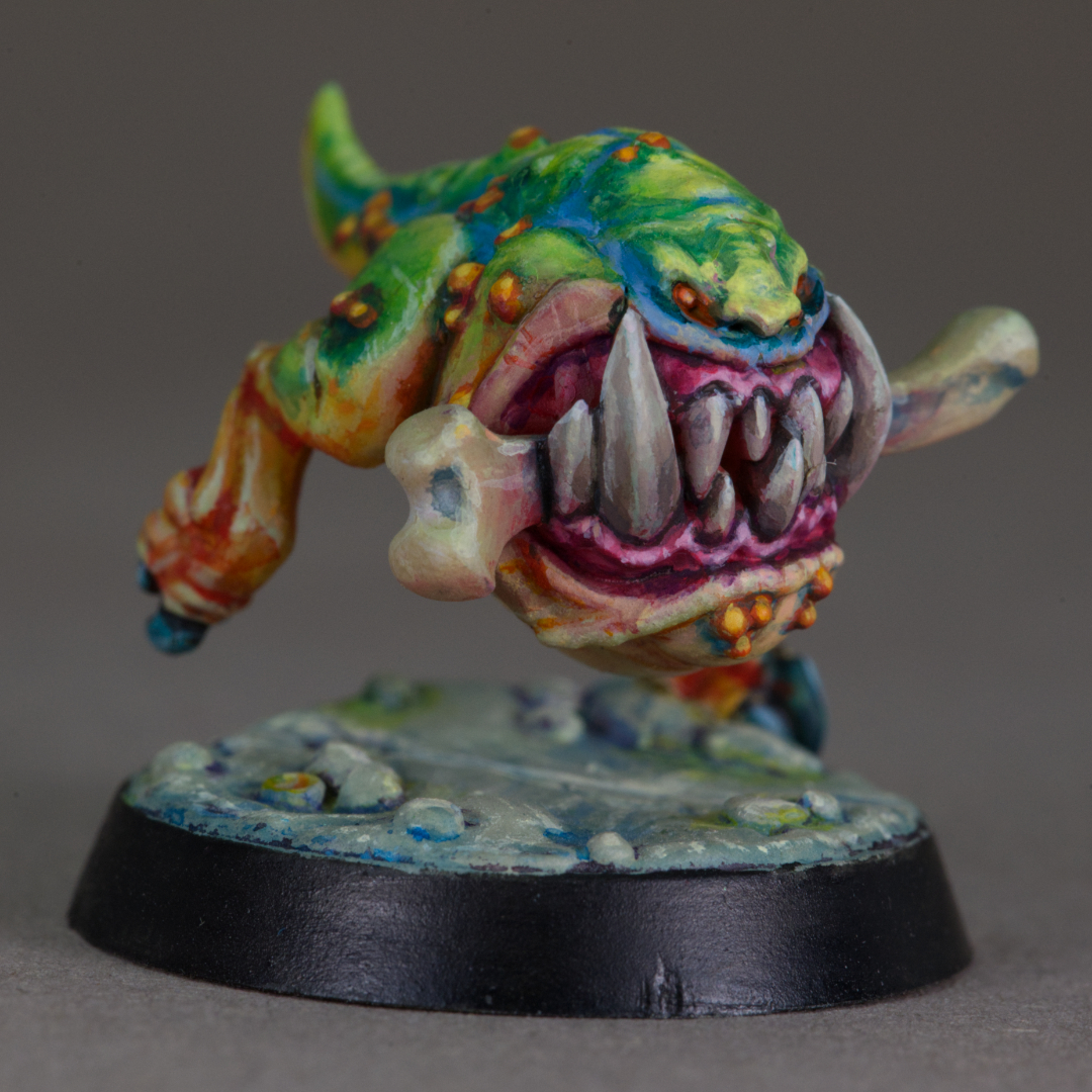Red eyed tree squig. With the release of another gobin warband I wanted to finish Zarbag’s gitz that I started to paint in early 2020. 😃