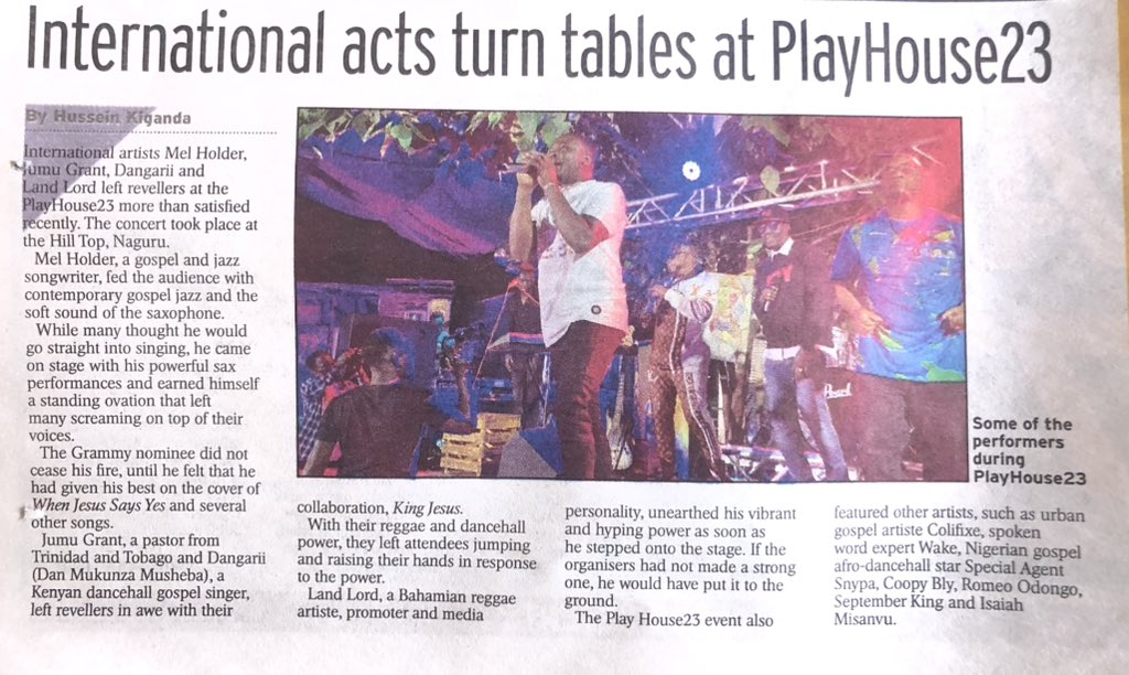 We went hard and ended up in <a href="/newvisionwire/">The New Vision</a> after an amazing weekend

Glory to God and Blessings to all who attended @playhouseparte 🚀🚀🚀DOPE history

#PlayHouse23 #TheBeat #DJVictor256