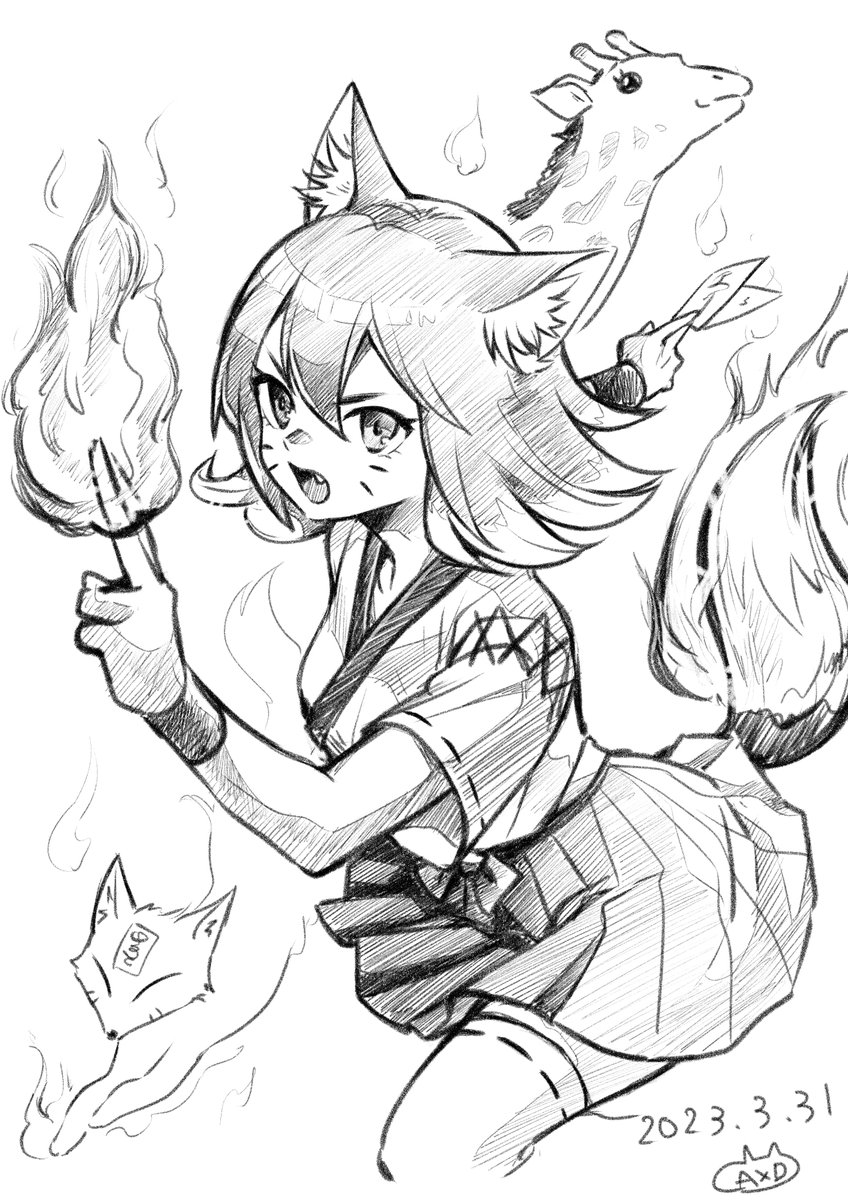 akezima_d's tweet image. 第9回【#あけじーninjartお絵描きLIVE】

ご参加ありがとうございました🙇‍♂️🙇‍♂️

今回のリクエストは…
キャラ：宇迦ちゃん
お題：戦闘

初のお題を設定してのチャレンジでしたが…
楽しんで描けました！
イラスト参加してくださった方もありがとうございました🥰次回も宜しくお願いします🐾
#ninjaart