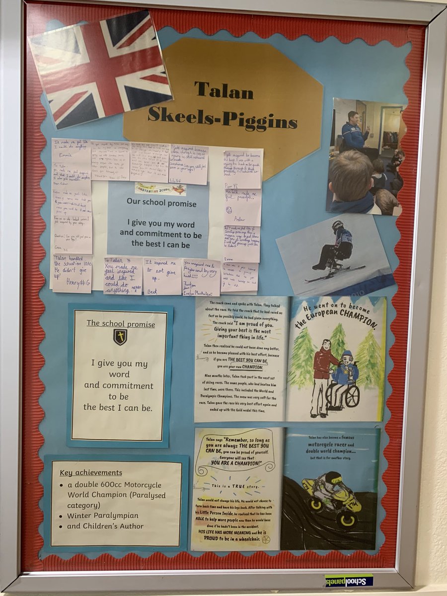 ConstantineSch2's tweet photo. What an inspirational man Talan is- we loved having him in our school assembly and he loved seeing his old primary school too. Thank you for inspiring us @talansp @Kernow_Learning https://t.co/VPHLclzZR6
