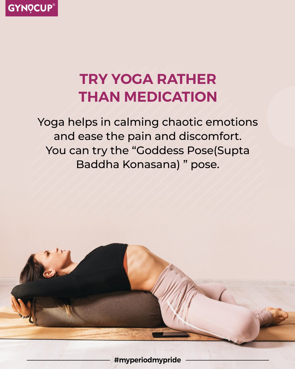 GynocupOfficial's tweet image. Cramps and mood swings? Try yoga! Not only does it help alleviate period symptoms, but it also improves flexibility and strengthens your body. 

#yogaduringperiods #periodrelief #mindandbody #yogaforwomen #periodsolutions #selfcare