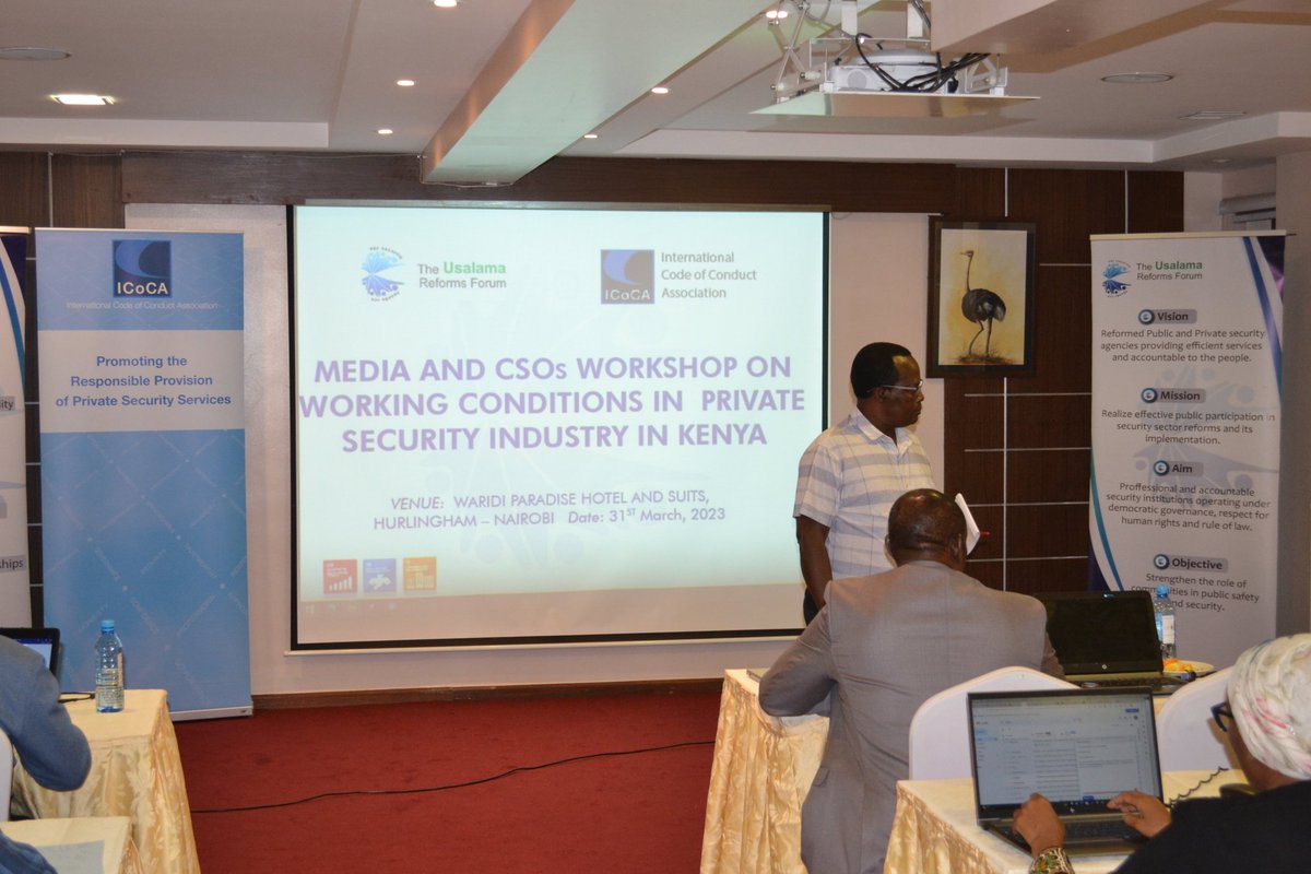 Usalama Reform Forum (@usalamaforum) on Twitter photo Oloo Janak, <a href="/KCA_KENYA/">KenyaCorrespondents</a> unpacking on responses of working conditions research report in the Private Security Industry with insights on the Kenyan media context. Oloo Janak, <a href="/KCA_KENYA/">KenyaCorrespondents</a> unpacking on responses of working conditions research report in the Private Security Industry with insights on the Kenyan media context.
