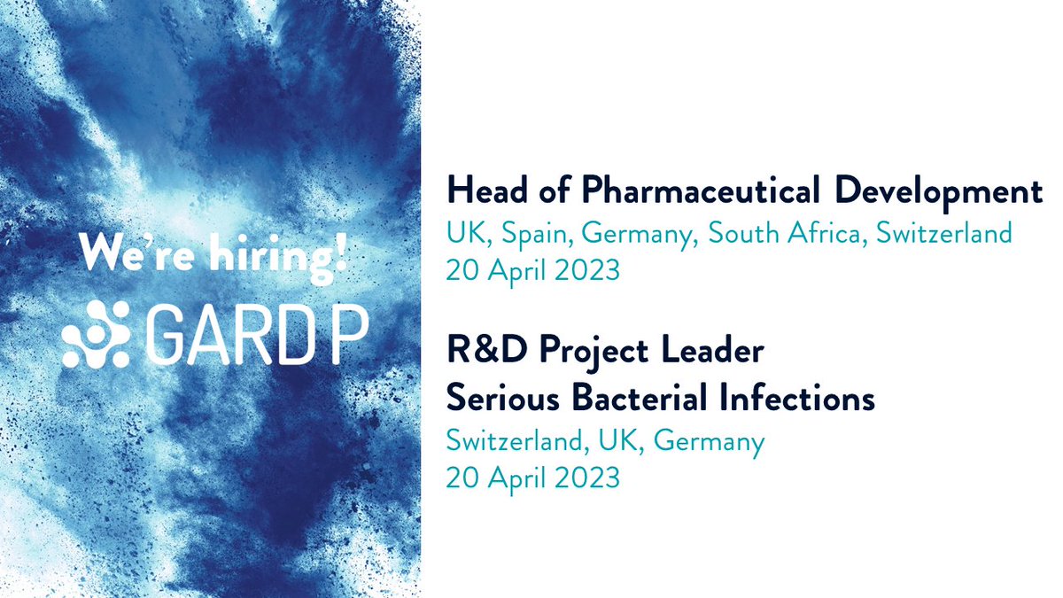 We're hiring! 📢

Would you like to work in a multicultural and dynamic team committed to addressing the growing threat of #antibioticresistance? 

If so, this is for you! 👇👇
gardp.org/work-with-us/