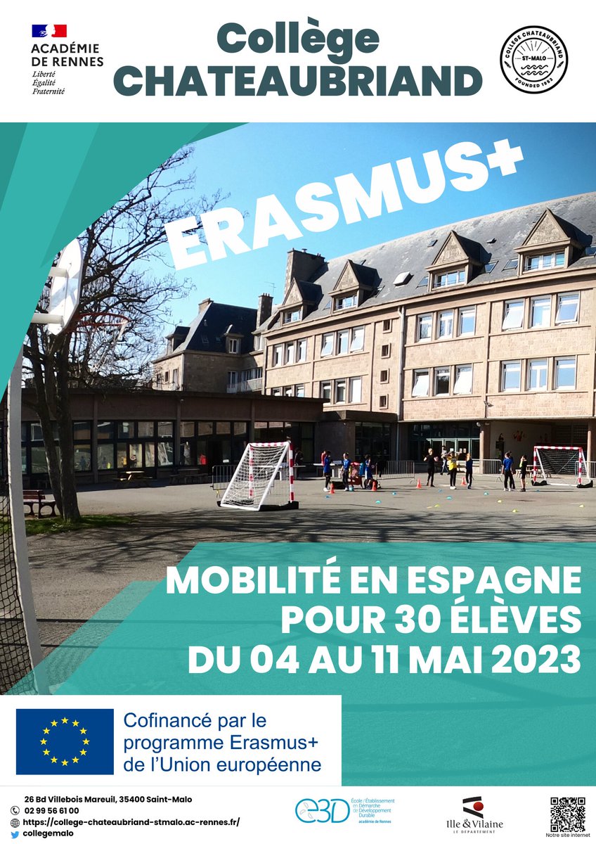 [ERASMUS+] ⏰ départ le 04 mai 2023 pour 30 élèves. Direction Vic en Espagne !