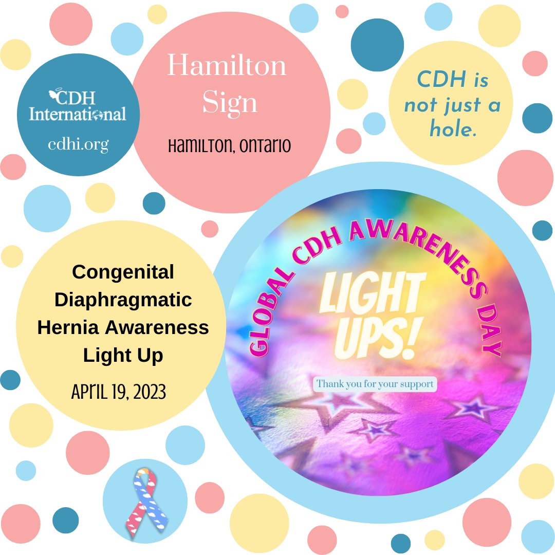 cdhintl's tweet photo. The Hamilton Sign is lighting up for Global Congenital Diaphragmatic Hernia Awareness Day on April 19th!
https://t.co/kMpawBGdIA
#CDH #CDHAwareness #NotJustAHole #CDHAwarenessMonth #April19 #CDHCharity #PediatricSurgery #RareDisease #Donate #CDHLightUp2023 #HamOntSign https://t.co/cvPuCZSahK