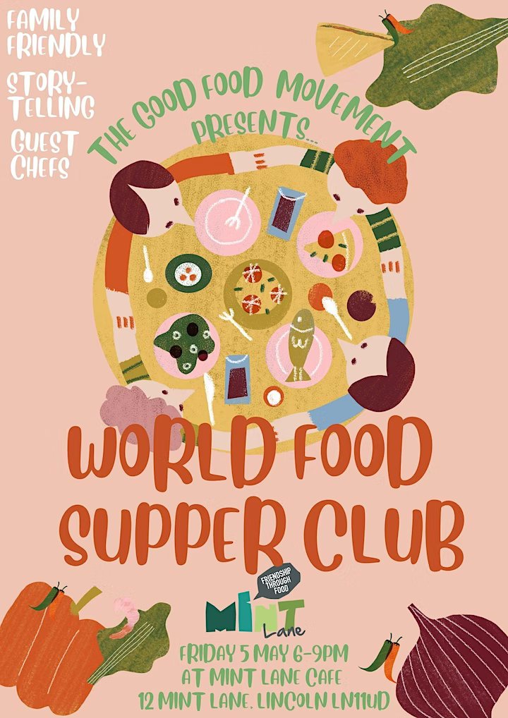 NEW! Supper Club
Great food from guest chefs + story telling + more
Friday 5th May @mintlanecafe Lincoln
Family friendly 🥰
Book here - £10/person
#GoodFoodMovement @slow_circularuk @FoodPlacesUK 
eventbrite.ie/e/world-food-n…