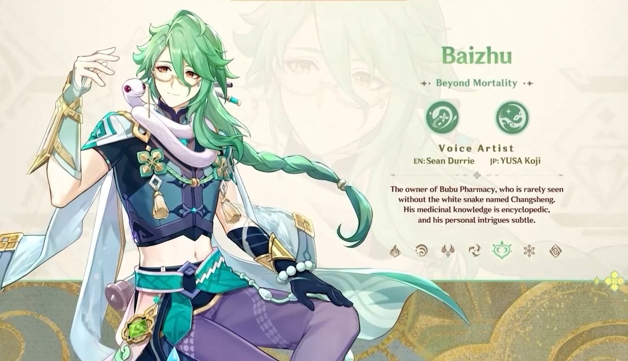 BAIZHU, O PRIMEIRO PERSONAGEM DENDRO!!