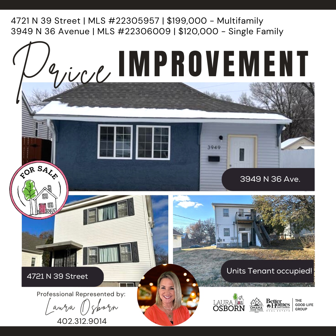 LauraOsborn's tweet photo. If you are an investor, check out these two tenant-occupied properties that are for sale! For more information about the Multi-family text code 1094054 to 35620!
#lauraosborn #omahahomeprosteam #omaharealtor #springfieldrealtor #realtor #nebraskarealtor #realestateomaha #just... https://t.co/GhJkDWeqYM