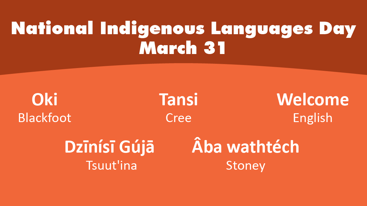 DYK more than 70 Indigenous Languages are spoken across Canada? (2016, Census) National Indigenous Languages Day celebrates Indigenous Languages and their importance to Indigenous culture, self-identity and well-being. #RVSEd #ABEd