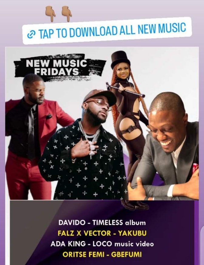 Noiretvnetwork's tweet photo. Davido - Timeless Album
Falz x Vector - Yakubu
Ada King - Loco Music Video
Oritse Femi - Gbefumi

#davido #TimelessAlbum #Falz #Vector #Yakubu #adaking #loco #afrobeats #noiretv https://t.co/dKghZdy08b