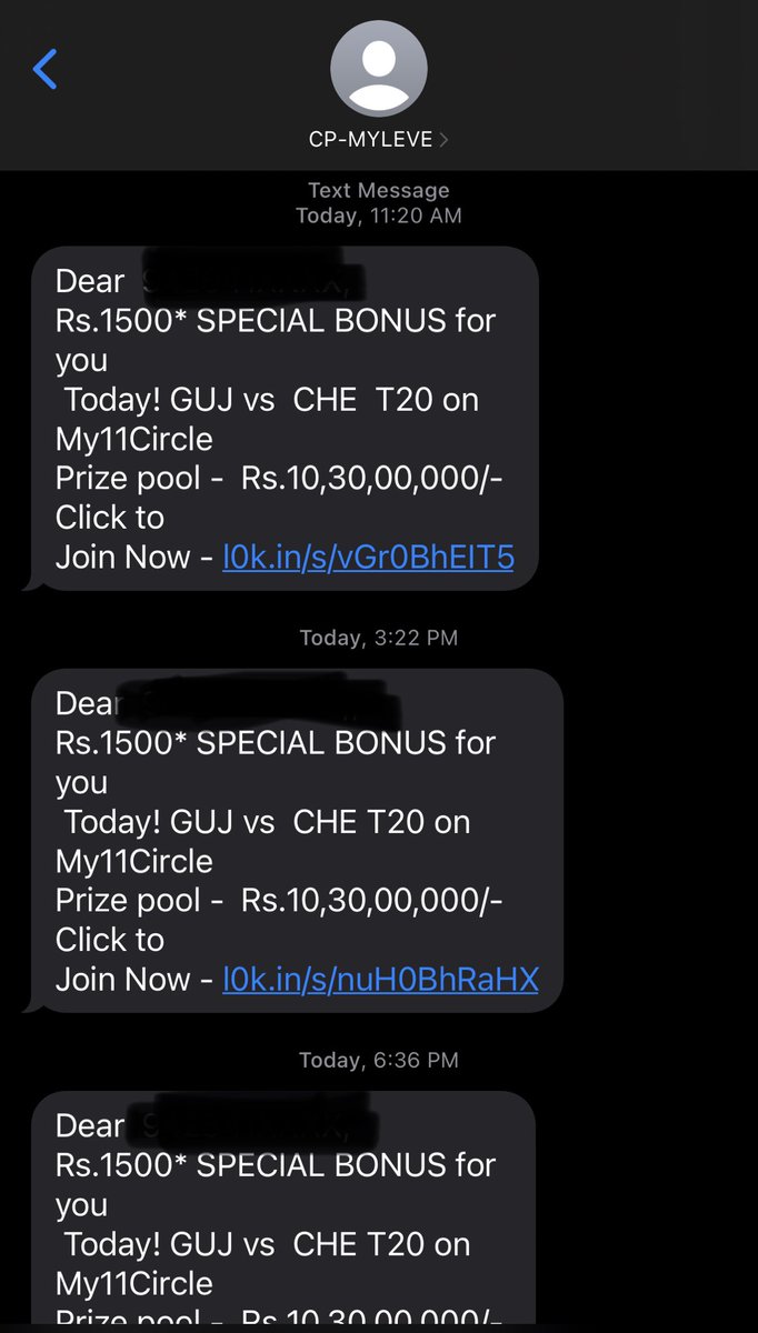 gulvaniharesh's tweet image. @My11Circle stop sending this fu*king sms as i am not interested in your special bonus. This is just spamming and yiu are nothing but big spammer company.
Also, how did you get my number?
#SpamSMS @TRAI