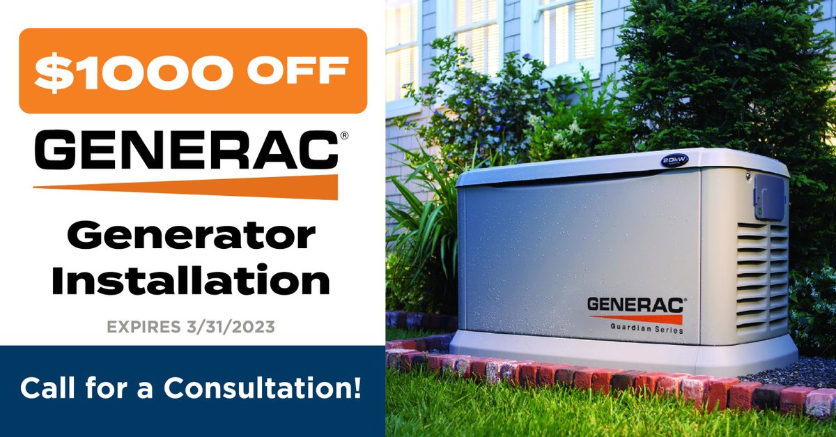 binskyhome's tweet photo. Protect your home with a Home Standby Generator! ENDING TODAY, we are offering $1000 off any Generac Generator Installation. Call 732-242-7111 or book your free estimate online! https://t.co/44kmejMSft