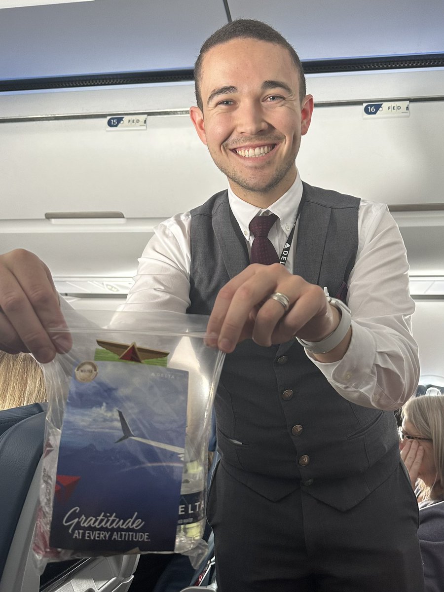 VAoftheArts's tweet photo. The Worlds Most Trusted Airline @Delta was trusted with announcing #PANDA  23-24 Teacher of the Year ! Flight Crew DLO499 Josiah,  Braxton,  Leah and Lisa were spectacular! Congratulations @The_KimBarton - KEEP CLIMBING! You give our students WINGS! @BibbSchools @dan_a_sims 🐼♥️ https://t.co/WvcIlCP7gy