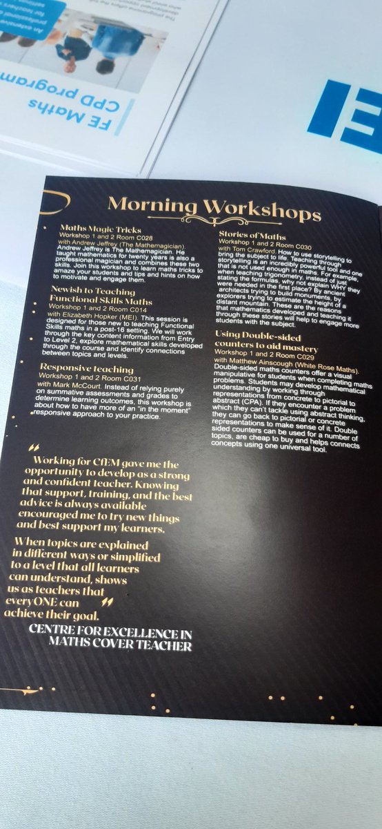 lihopker's tweet image. What a fantastic final day of the CfEM programme at CRC CfEM. I had a great morning all about Functional Skills maths, and have had the opportunity to talk with so many different people at the @MEIMaths stand. Well done Julie and the whole team at @CRC_College #CfEM #FEmaths