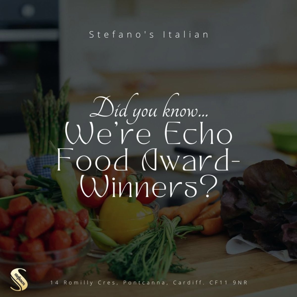 Did you know, Stefano's Italian was named Wales' Echo Food Award Winner? 🏆

The award is a testament to the excellence of our family-run Italian and the passion of the restaurant's chefs.

Looking for a new Italian to try in Cardiff? 🏴󠁧󠁢󠁷󠁬󠁳󠁿

📲 Call us: 02920 372768.