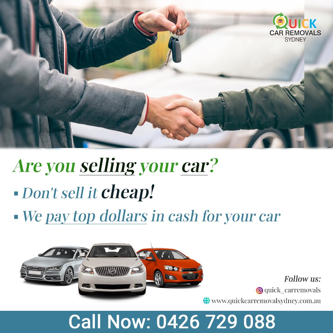 Quickcarremova1's tweet photo. Are you selling your car?
Don't sell it cheap!
We pay top dollars in cash for your car.
Call - 0426 729 088
Visit - https://t.co/fMRYqvnUEC

#quickcarremovalsydney #carremovalservice #cashforcars #oldcarremoval #sellyourcar #onthespotpayment #getstartedtoday #quickcarremoval https://t.co/PzmmvUvYzh