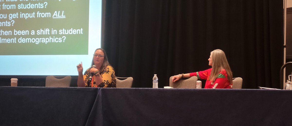 AngusKittelman's tweet image. Stephanie Martinez and @Hershf1Patti
presenting awesome content on high school student involvement in school-wide expectations! 
#APBS2023