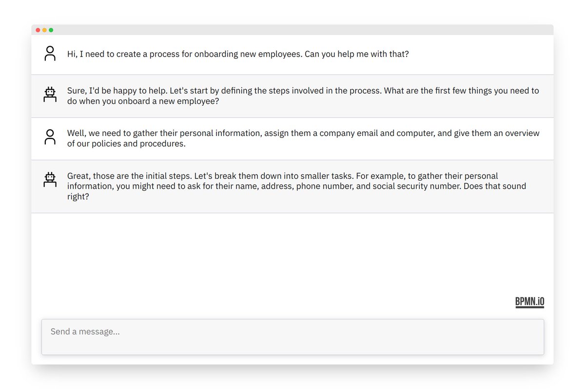 Meet our new conversational, chat-based solution for designing your processes and decisions. No more #BPMN or #DMN knowledge required. #ChatEverything

bpmn.io/blog/posts/202…