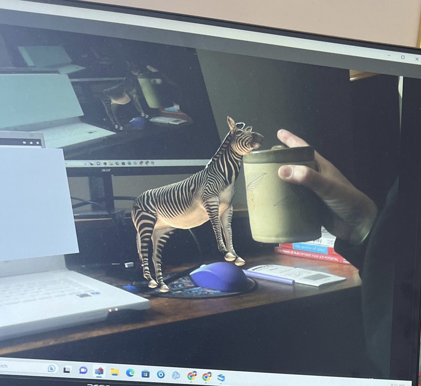 Kzlucero's tweet photo. Don’t let the zebra zip away in #zview! @zSpace https://t.co/Ny0372Lgm6
