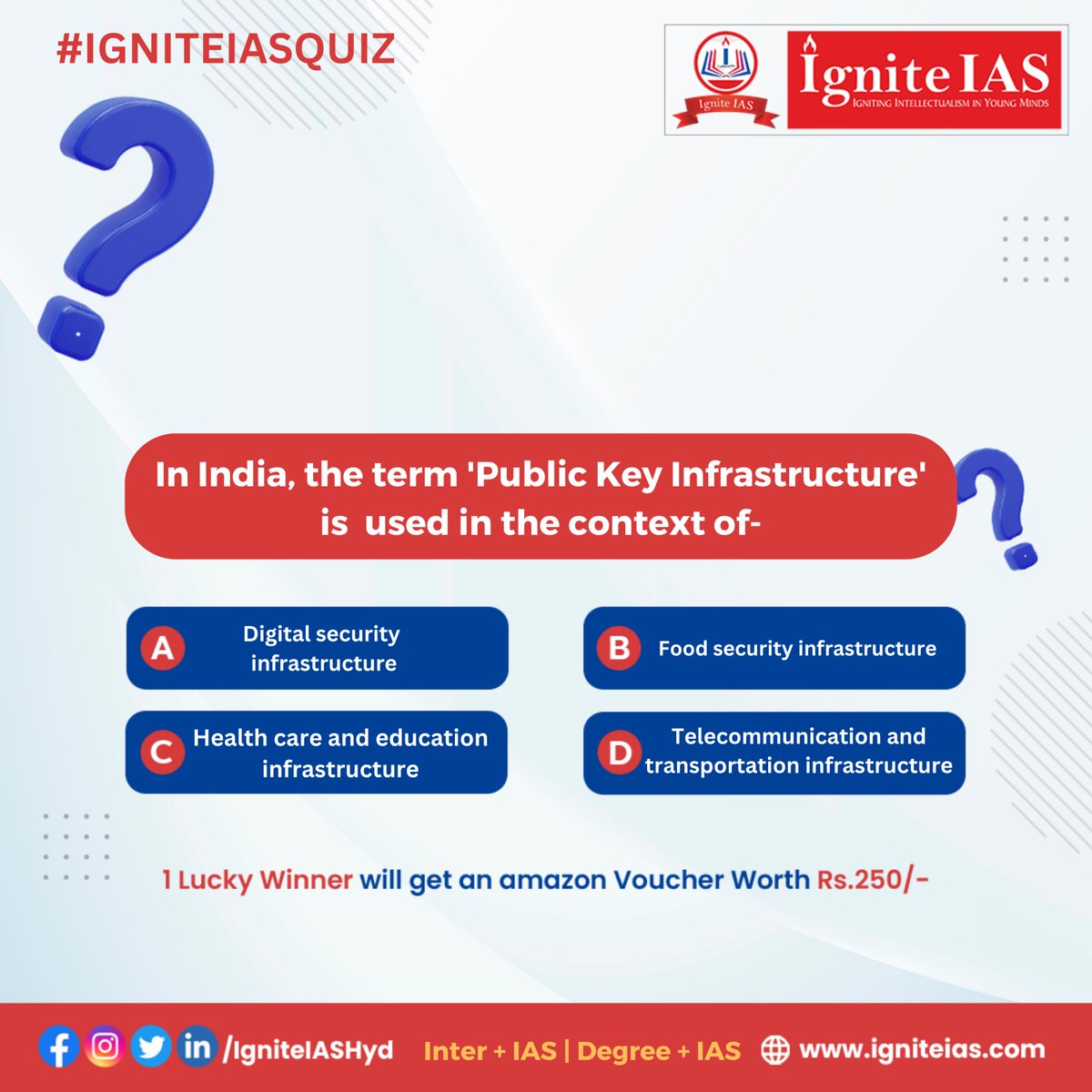 IasIgnite's tweet photo. 1 lucky Winner will get an Amazon Voucher Worth Rs.250/-

Winner will be announced tomorrow .

#Igniteias #DailyQuiz #Giveawayindia #amazonvouchergiveaway https://t.co/GW7lvwj5zS