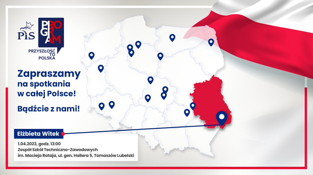 pisorgpl's tweet photo. 📢 Przed nami kolejne spotkania programowe m. in. z Marszałek #Sejm @elzbietawitek (01.04) w #TomaszówLubelski.
🎥 Transmisja: https://t.co/BnzUMvonXG
Bądźcie z nami! #PrzyszłośćToPolska 🇵🇱 https://t.co/IOcl6CR7Su