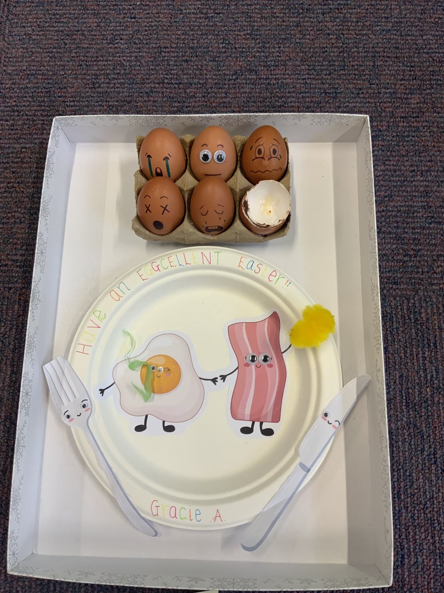 Mr_Bailey_SH's tweet photo. I had the wonderful yet extremely stressful job of judging our Easter egg entries this year. Some of Favourites 🐣to all our teaching staff @SHAcademyTipton enjoy your break- you deserve it 💙 https://t.co/OlKIqhOGwJ