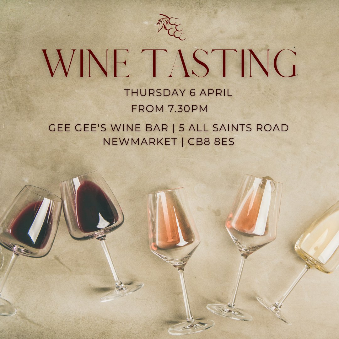 Gee Gee’s Wine Bar (@geegeeswinebar) on Twitter photo Exciting news for all wine, cocktail & champagne lovers! 🍷🍸🥂 Gee Gee's is launching a new menu for you to enjoy. Come & indulge in our new menu & join us for a wine & cocktail tasting event on Thurs 6th April! 🍾🍇 #WineBar #Cocktails #Champagne #NewMenu #WineTasting #Cheers Exciting news for all wine, cocktail & champagne lovers! 🍷🍸🥂 Gee Gee's is launching a new menu for you to enjoy. Come & indulge in our new menu & join us for a wine & cocktail tasting event on Thurs 6th April! 🍾🍇 #WineBar #Cocktails #Champagne #NewMenu #WineTasting #Cheers