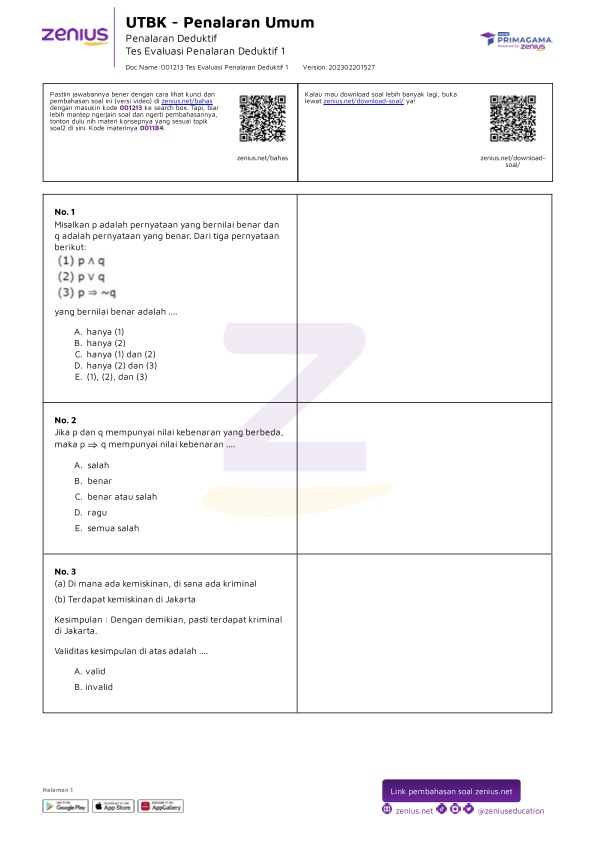 zeniuseducation's tweet photo. Buat yg gagal SNBP dan pengen ngejar UTBK-SNBT dengan waktu tersisa, salah satu cara paling efektif adalah banyak2 latsol.

Di Zenius, ada puluhan set latsol yg bisa lo download secara GRATIS dalam bentuk PDF.

Linknya: https://t.co/1waY8QIzDm

Semoga bermanfaat yaa. 🙂🙏 https://t.co/jhe2IBA40n