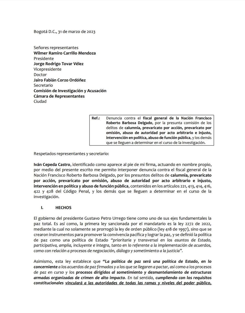 Iván Cepeda Castro tweet media