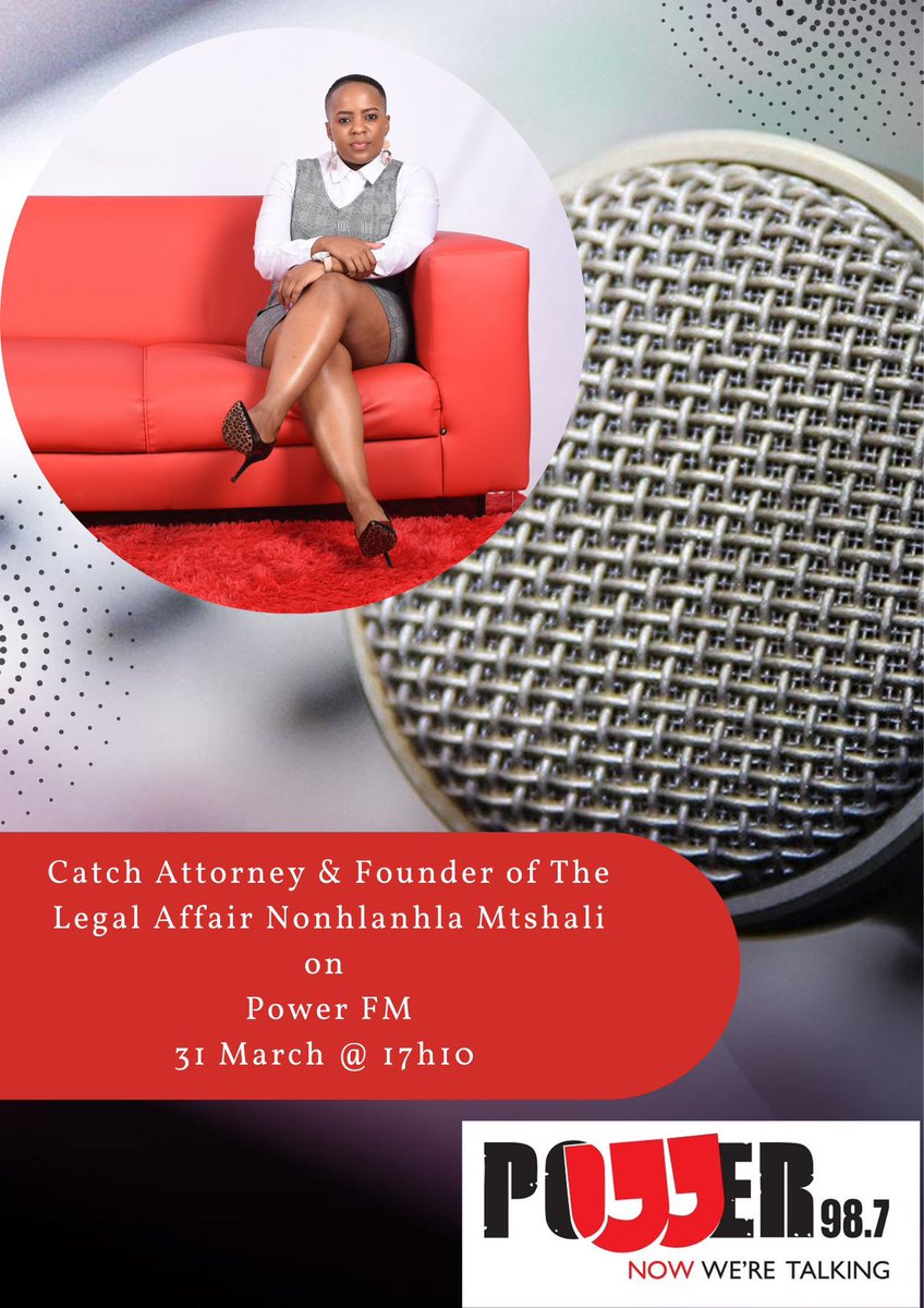 TheLegalAffair's tweet photo. Attorney &amp; Founder of The Legal Affair @Attorney_Bae talks on criminal law and the Oscar Pistorius parole hearing tonight @ 17h10 on @Powerfm987 📻 🎙️ https://t.co/YmZ4LDGnx4