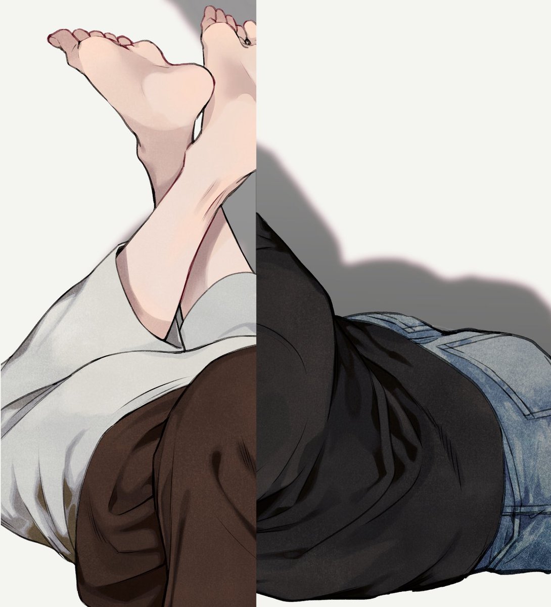「折角描いたけどカットされそうな尻とケツ〜 」|柊のぞむ🐺のイラスト