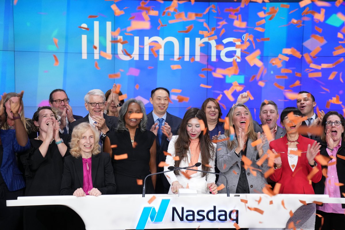 Such a privilege and SO FUN to be with the Illumina team as <a href="/susantousi/">Susan Tousi</a> rang the closing bell at the NASDAQ.