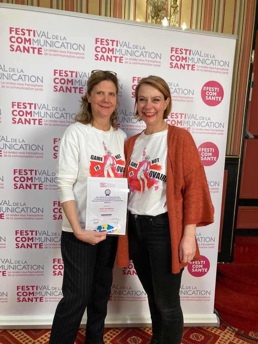 [Recompense] Lever le tabou sur la #menopause, porter la parole du collectif #allformenopause auprès des pros de santé, du grand public et des décideurs… un projet qui nous tient à 💙<a href="/AgenceLJCom/">LJ Com</a>  Merci <a href="/FestiComSante/">Festival de la Communication Santé</a> Bravo <a href="/ALBrisseau/">Anne-Laure Brisseau</a> <a href="/LucieBV/">Lucie Blaise</a>