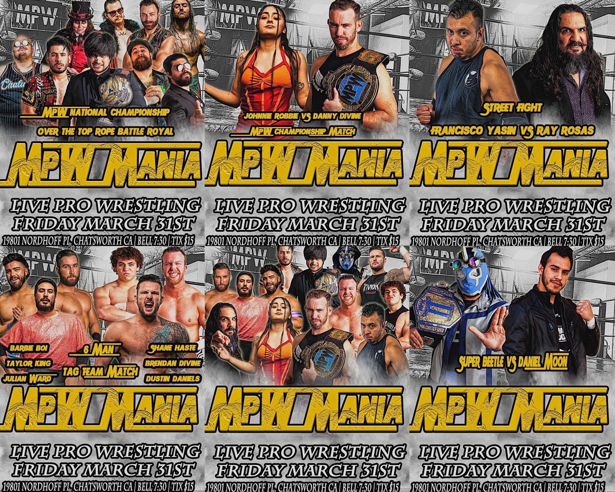 This is wrestling’s biggest weekend. Celebrate with us as @MPW_CA presents MPWMANIA. 
Don’t miss your chance to be part of the magic.