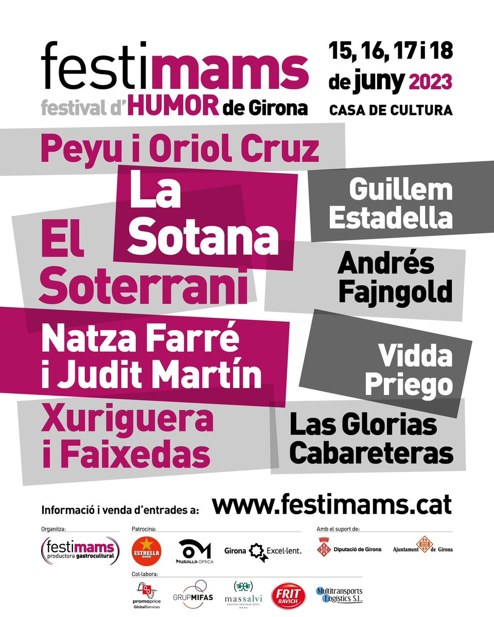 GUILLEM ESTADELLA (@gestadella) on Twitter photo 📌GIRONA 📌
El 16 de juny tinc el gustasso de formar part del cartellàs del <a href="/festimams/">Festival Festimams</a>, així que si sou de Girona o voltants... VENIU!
🎟️ festimams.loriun.com/p/guillem-esta… 📌GIRONA 📌
El 16 de juny tinc el gustasso de formar part del cartellàs del <a href="/festimams/">Festival Festimams</a>, així que si sou de Girona o voltants... VENIU!
🎟️ festimams.loriun.com/p/guillem-esta…