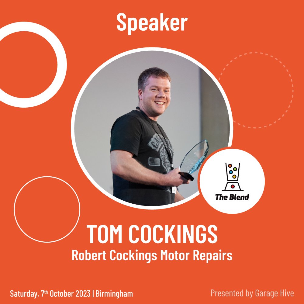 📢 We're thrilled to announce that Tom Cockings will be joining us at The Blend 2023! Tom's story on how things changed for him and the business after taking over from his father. #TheBlend2023 #NewSpeakerAnnouncement #Inspiration #Independentgarages #garagemanagementsystem