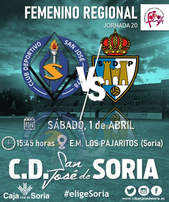 cdsanjosesoria's tweet photo. FEMENINO | 🗣 LA PREVIA
📌 JORNADA 20
⚽️ @FemPonferradina
📅 Sábado 1 de Abril
⏰ 15:45 horas
🏟 E.M. Los Pajatitos
📍#eligeSoria
📲 #Twitter y #Facebook
#VamosSanJosé | #PonferradinaSanJosé |
#LaPasiónQueNosUne | #SJMatch https://t.co/zDlgo1yo1d