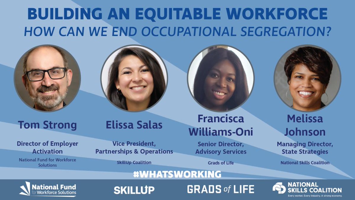 gradsoflife's tweet photo. What is #OccupationalSegregation? 💡
What are its effects on the #labormarket? 💡
How can companies address it? 💡
Join @gradsoflife, @National_Fund, @SkillUpOrg, and @SkillsCoalition as we uncover the details in a LinkedInLive chat on 4/4 at 2pm EST. https://t.co/tjSyBHxIZI https://t.co/U5rd8k0Z2b