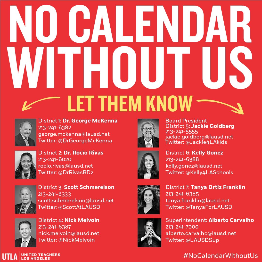 Call them. Email them. They ignored 71% of the stakeholders. Parents’ voices should be heard. <a href="/UTLAnow/">United Teachers Los Angeles</a>