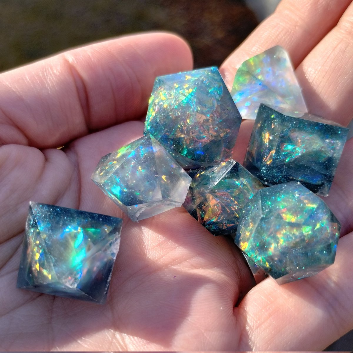 Some new spacey blanks! These will have their second cast soon to add the numbers. 

#handmadedice #dicemaking #tabltopgames #dicegames