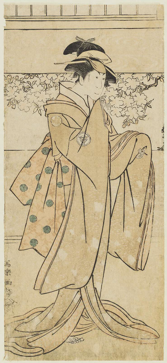Kabuki Actor Iwai Kumesaburō I as the Geisha Kumekichi, 1795 #toshusai #ukiyoe wikiart.org/en/toshusai-sh…