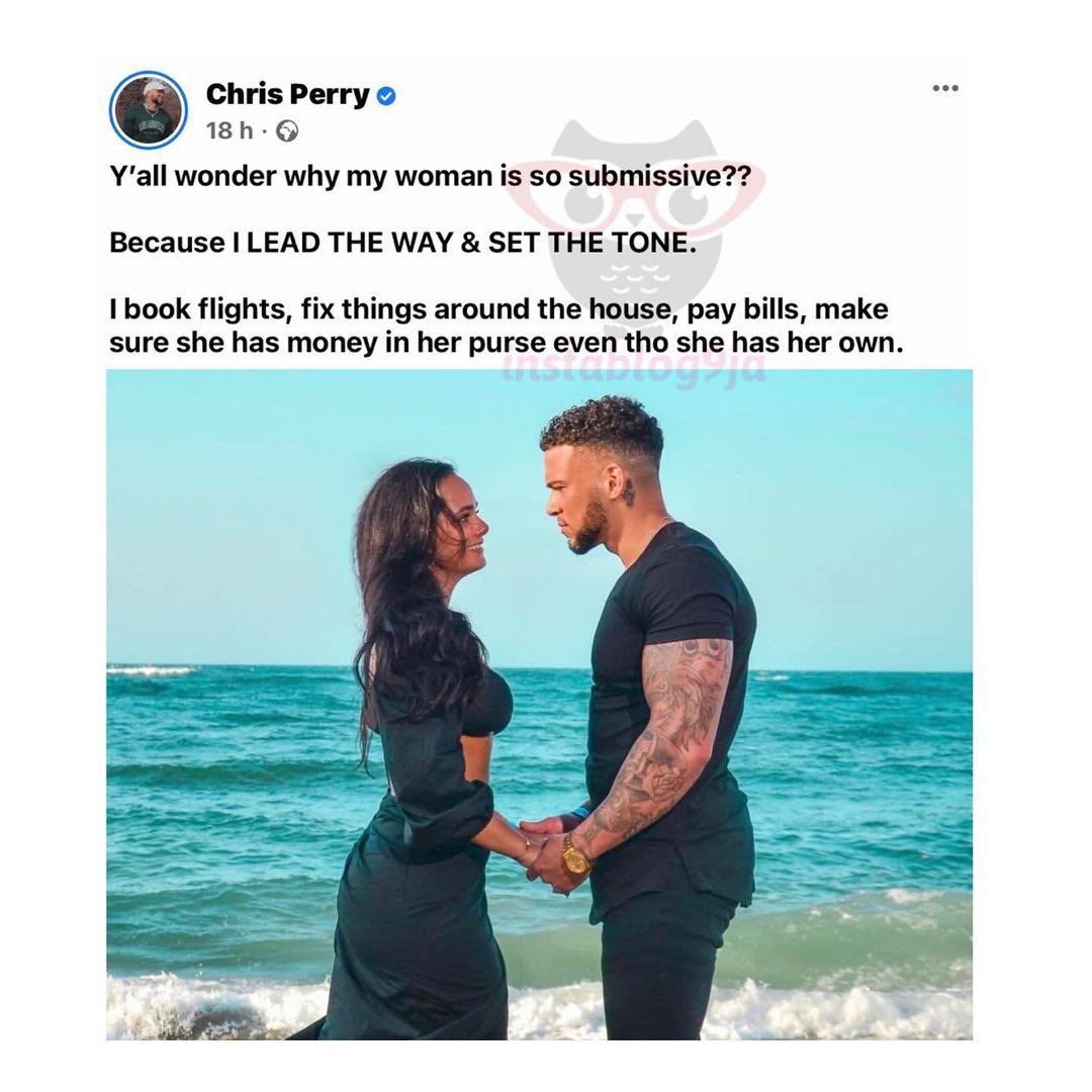 instablog9ja's tweet image. Why my wife is so s¥bmissive to me — Singer Chris Perry.