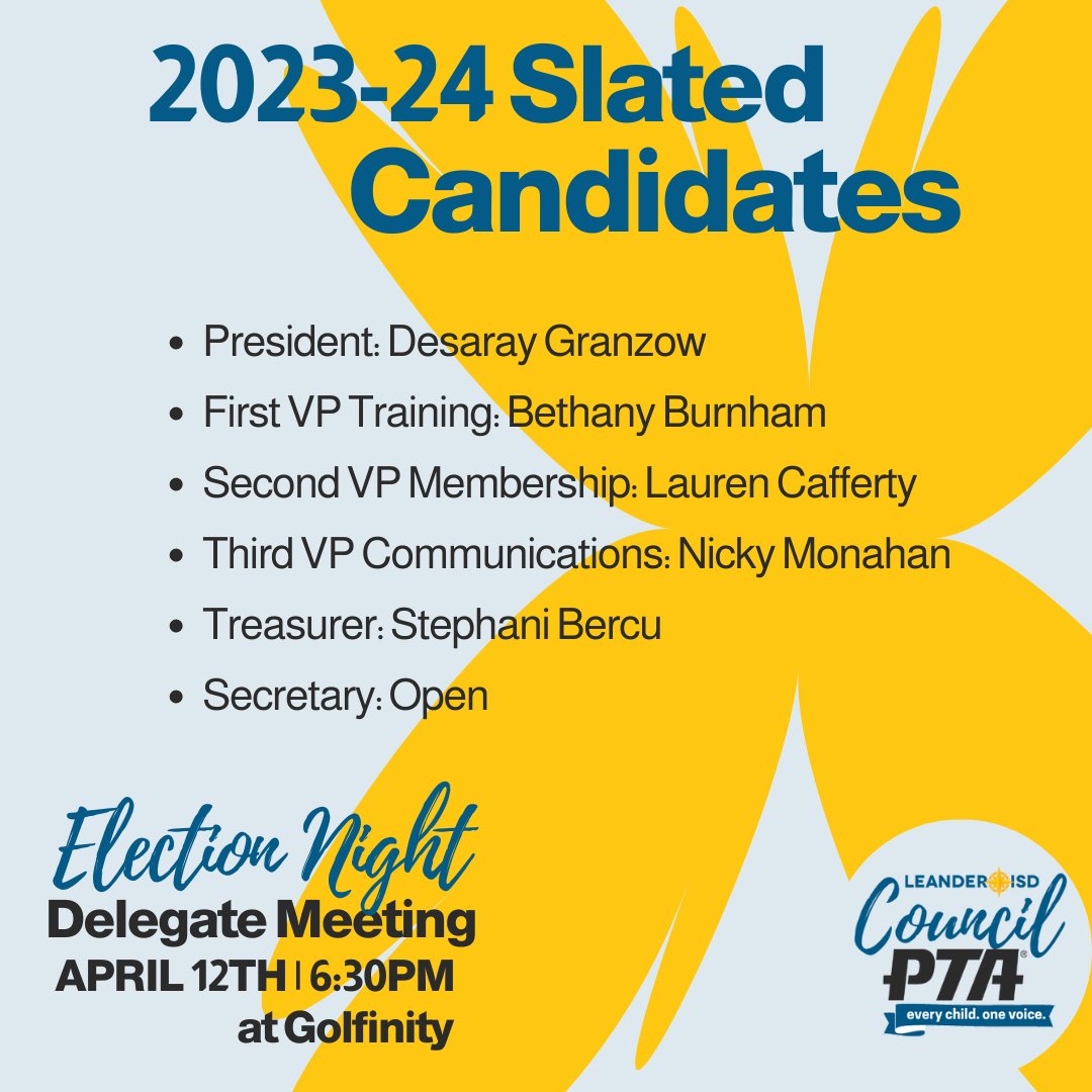 Council of PTAS: 2023-24 Slated Candidates for Board Election - mailchi.mp/997ee6267706/2…