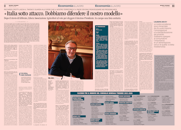 Mondo Padano (@mondopadano) on Twitter photo «Italia sotto attacco. Dobbiamo difendere il nostro modello». Dopo il rinvio di febbraio, <a href="/Libera_CR/">Libera Associazione Agricoltori Cremonesi</a> al voto per eleggere il decimo Presidente. Riccardo Crotti lascia il timone e guarda alle sfide da fronteggiare nei prossimi mesi.
mondopadano.it/stories/attual… «Italia sotto attacco. Dobbiamo difendere il nostro modello». Dopo il rinvio di febbraio, <a href="/Libera_CR/">Libera Associazione Agricoltori Cremonesi</a> al voto per eleggere il decimo Presidente. Riccardo Crotti lascia il timone e guarda alle sfide da fronteggiare nei prossimi mesi.
mondopadano.it/stories/attual…