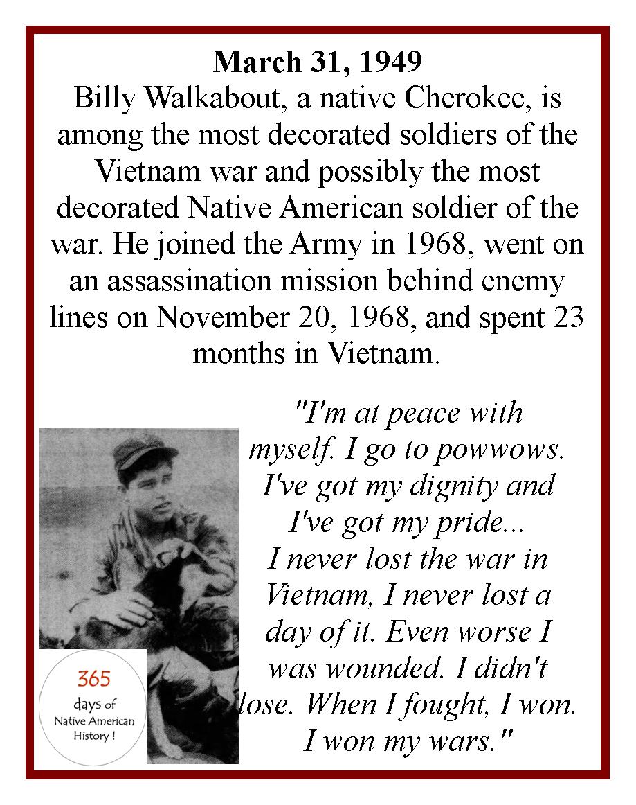 #todayinnativeamericanhistory 1949, #billwalkabout, #cherokee, is born. 

#365daysofwalkingtheredroad 
#bronzestar #purpleheart #vietnamwar #DistinguishedServiceCross