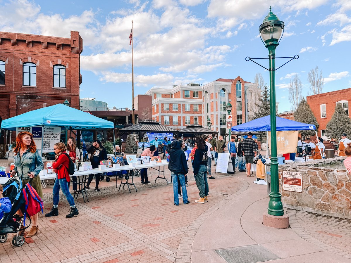 April 7th First Friday ArtWalk is just one week away! There are 20+ participating businesses plus the Northern Arizona Association of Realtors Youth Art Contest, performances from Youth Battle of the Bands contestants and pizza from <a href="/pizzicletta/">Caleb Schiff</a> while supplies last 🍕