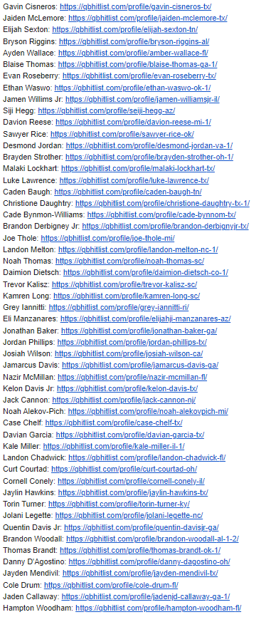 QBHitList's tweet photo. ☑️Round 3...Over the next week we'll be sending @QBHitList Premium QB's profile/film out to all D1 schools.
Class of 2026 QB's went out today!!!
👍🏽We'll get you noticed!
#GetPremium
⏩⏩⏩https://t.co/hE9RRpOnHk https://t.co/gT2CbjhZTl