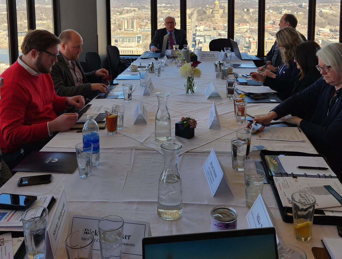 Rand Fisher, Iowa state director, meets with the Iowa Association of Councils of Government executives. Fisher highlighted The Center’s commitment to renewable energy policy and the services and support we can provide to ICOG and those they serve.
